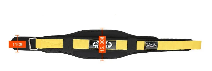 Nylon weightlifting waistband in black red yellow colours for adult fitness training
