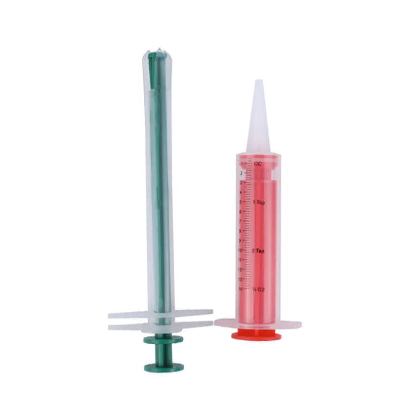 Two-piece soft-tip pet pill shooter set for cats and dogs with silica gel syringe
