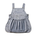 Grey Arctic velvet pet apron with non-stick anti-grab design for cats and small dogs 1-7kg