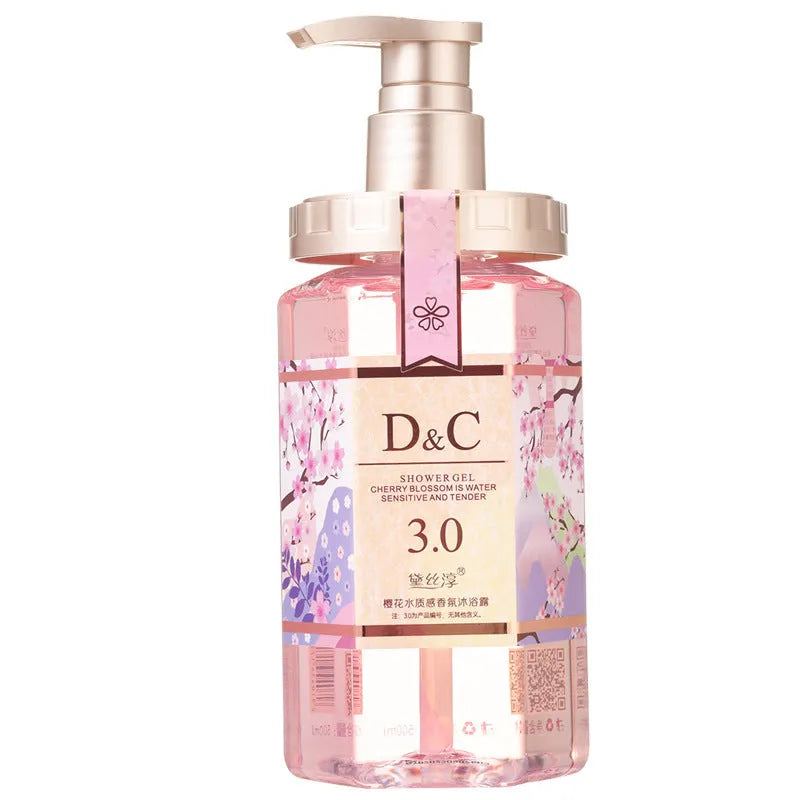 Sakura shampoo, conditioner and shower gel set, three 500ml bottles with cherry blossom design