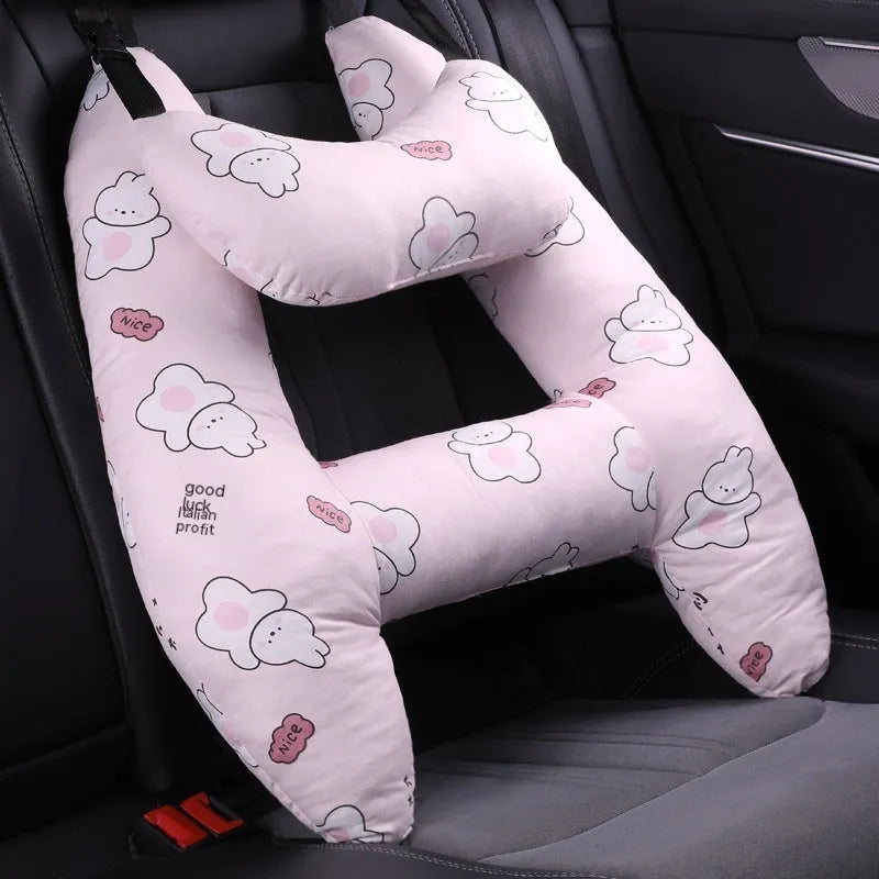 55x70cm car headrest pillow with pearl cotton filling in a selected pattern.