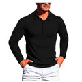 Man wearing a loose-fit striped short-sleeve summer shirt in a high-elastic polyester knit.