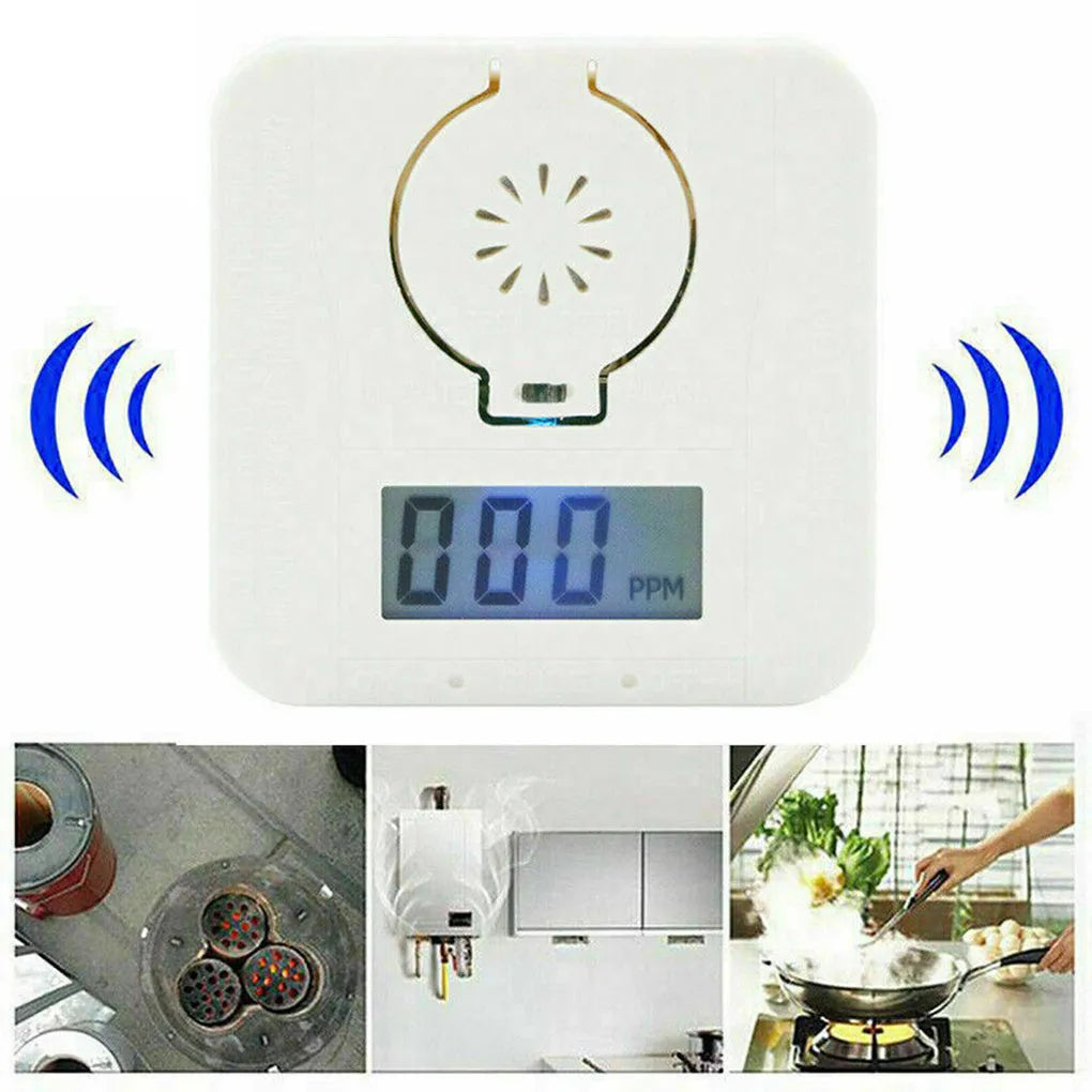 White wireless carbon monoxide alarm for wall mounting with 1.5 metre detection range.