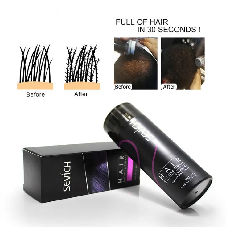 25g jar of keratin hair building fibers in dark brown shade for concealing thinning hair