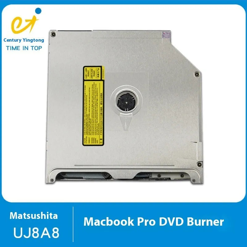 Silver MacBook Pro 13-inch replacement optical drive with SATA connector, dimensions 128x128x9.5mm