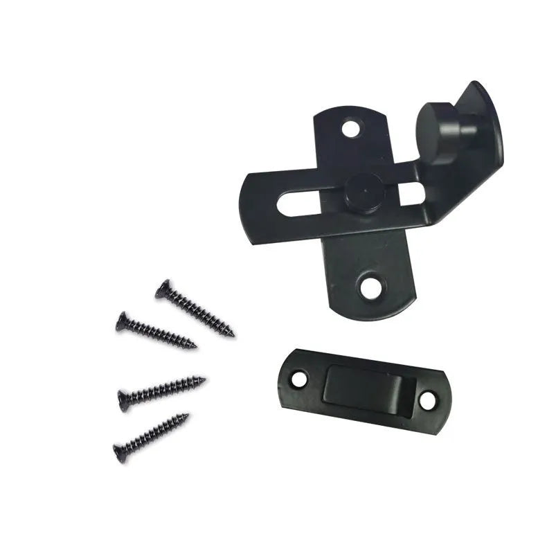 American style 90 degree warehouse hook lock for sliding barn doors with steel shackle.