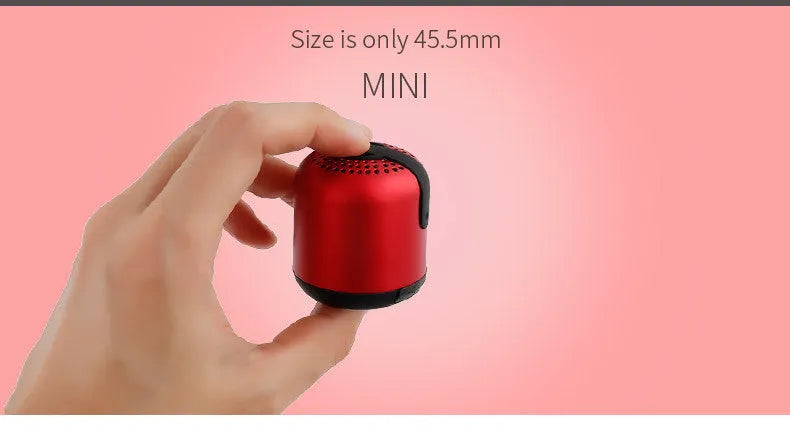 Hieha XQ11 cylinder-shaped metal mini Bluetooth speaker in choice of five colours on a plain background.