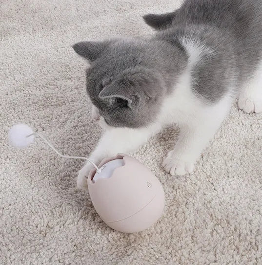 Interactive cat knot toy made from ABS and cotton ball, 7x7x9cm, in green, pink or white