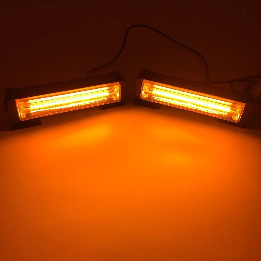 Yellow emergency vehicle warning strobe light with drag two middle net pattern, 160mm aluminium alloy construction