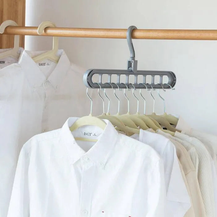 Plastic clothes hanger with rotatable storage hook in various colours, 33cm long