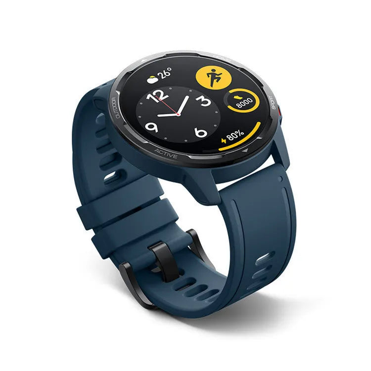 Smart watch with dual band GPS and swimming waterproof rating on a silicone strap.