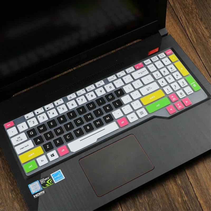 ASUS Flight laptop keyboard protective film cover in multiple colour options on a keyboard