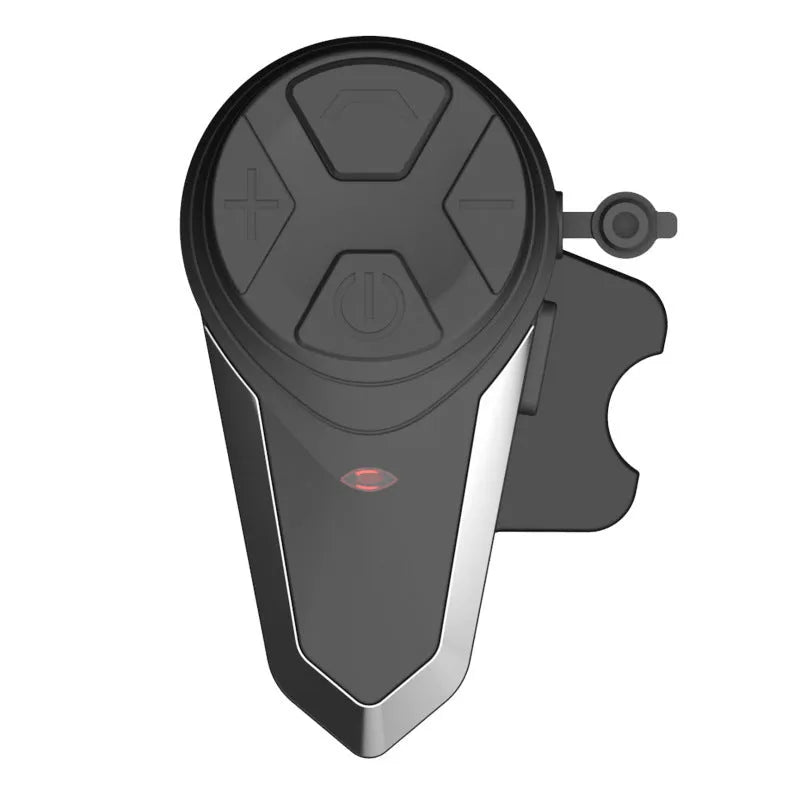 BT-S3NS wireless car headset in black with USB charging cable