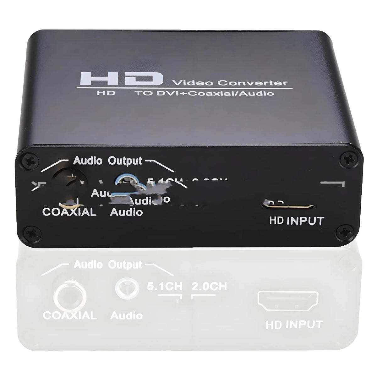 Black HDMI to DVI converter with 1.5 metre cable and coaxial audio output port