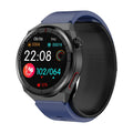 Black blue and red touch screen smart watch with blood pressure voice broadcast, heart rate and blood oxygen monitoring