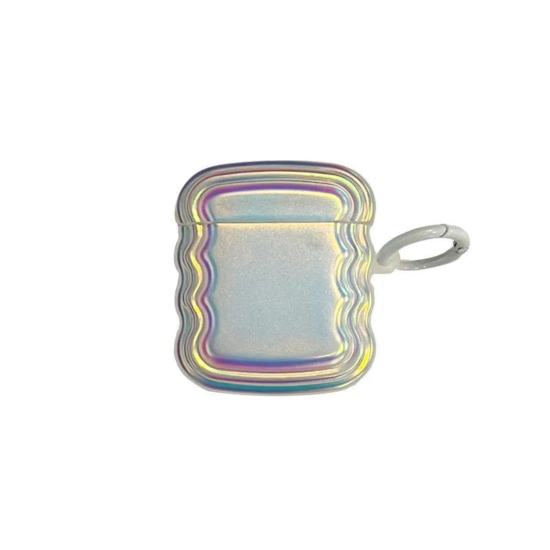 Silicone laser pattern case for AirPods with magic ring design showing flexible protection