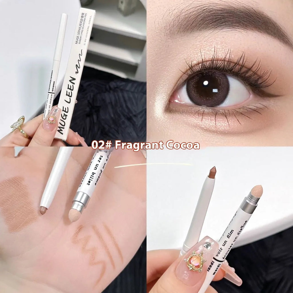 Waterproof 2-in-1 eye shadow pen in assorted colours for eyeliner and highlighter makeup application