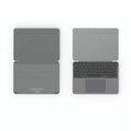 Grey wireless Bluetooth folding keyboard for mobile phones and tablets with protective case