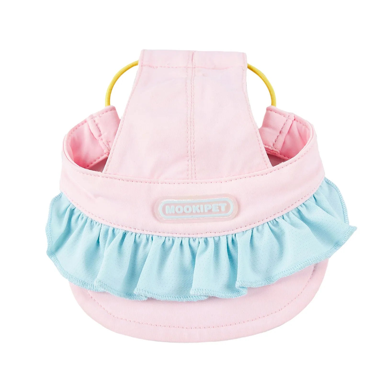 Pink casual summer dog hat with exposed ears for small dogs Bichon Schnauzer nylon spandex