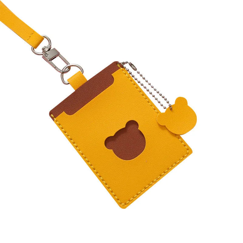 Handmade DIY cartoon PU card holder in blue whale design with lanyard, ultra-light