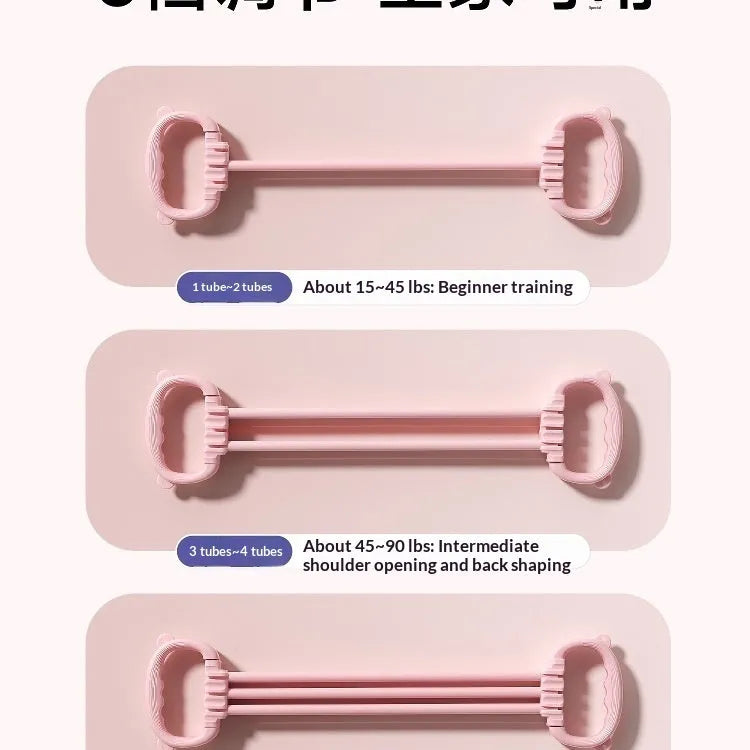 8-shaped puller for women with cat ear non-slip handle, adjustable 15-90 lb resistance band for back and shoulder training