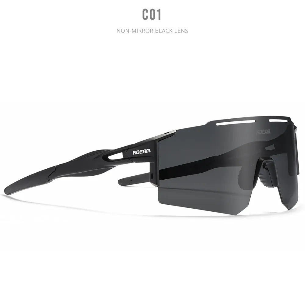 Ultralight frameless polarised sports sunglasses with TR90 frame in a selection of colours.