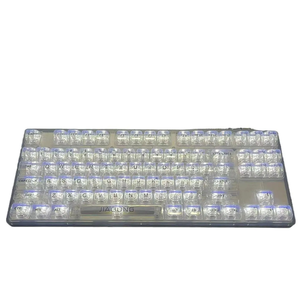 132 transparent plastic key caps for mechanical keyboard replacement and backlight enhancement