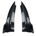 Pair of car rear bumper corner protectors in carbon fibre pattern on a vehicle rear corner