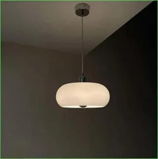 Bauhaus retro three-headed egg tart pendant light with glass shades in milk white