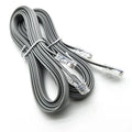 Silver grey CAT6 Ethernet network cable with RJ45 connectors, 2 metres long