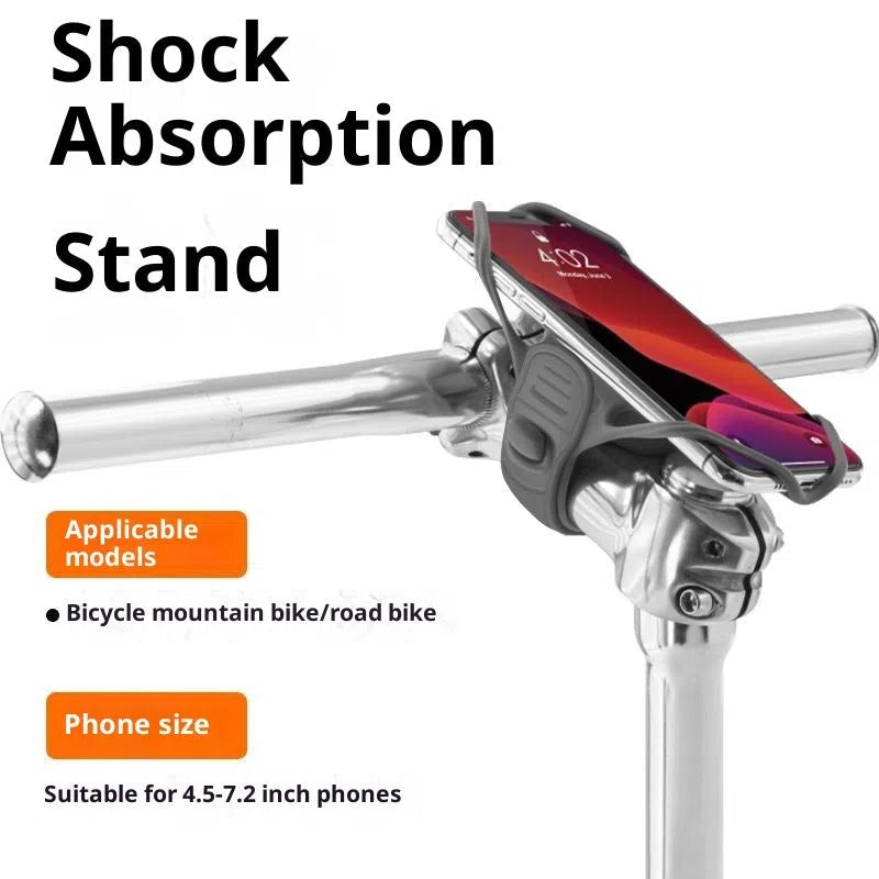 Adjustable road bike phone mount in black, orange, or grey plastic, universal handlebar bracket, single pack