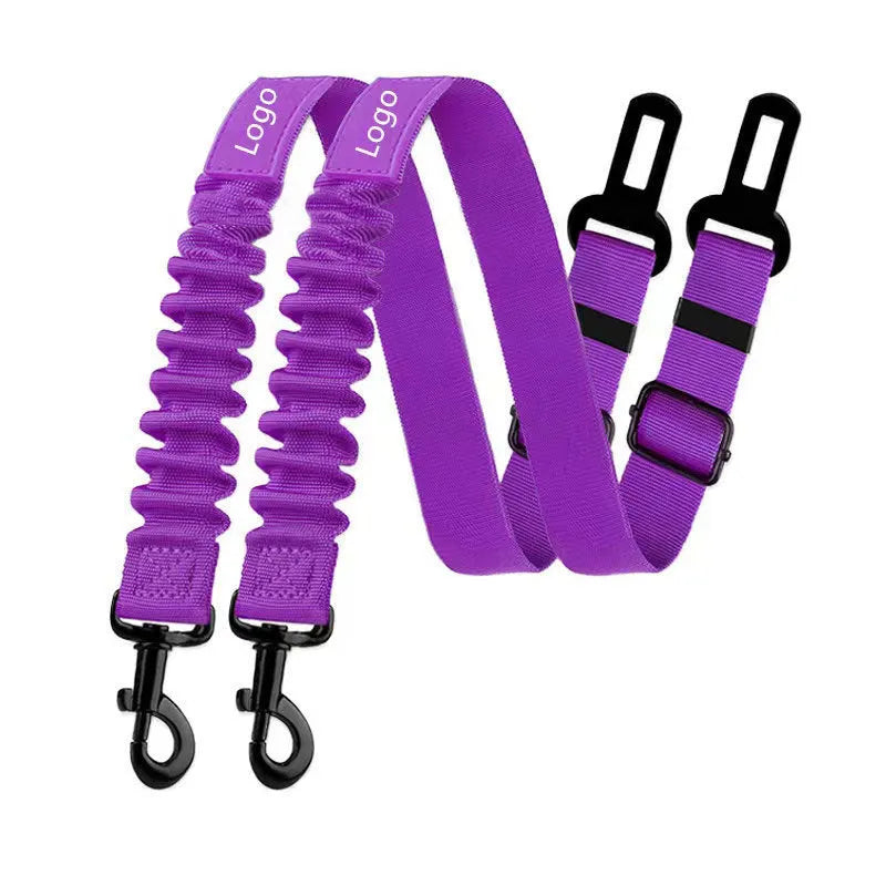 Nylon pet seat belt with adjustable 85cm to 2.54cm rope and explosion-proof hand holding design in nine colours