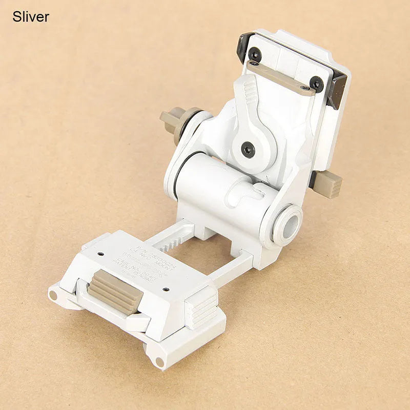 Metal alloy L4 G24 NVG fast helmet mount bracket with OPS breakaway base in strong dark earth