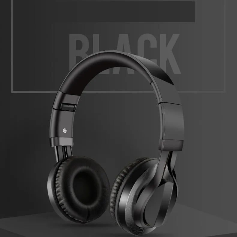 Black wired over-ear headphones with microphone, 40mm drivers, and 3.5mm plug