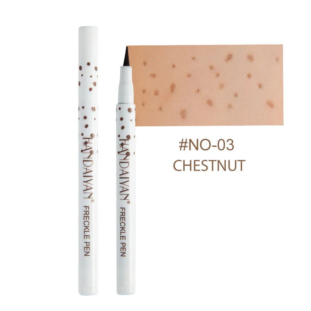 Dark brown waterproof freckle pen with precision tip for natural-looking faux freckles