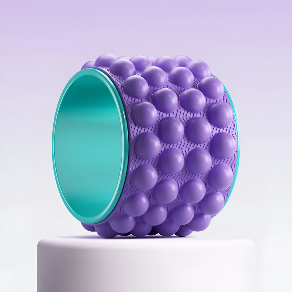 Rubber yoga wheel rear curved roller for Pilates and shoulder opening in a choice of colours