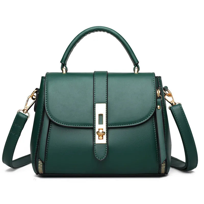 Soft PU leather women's messenger bag in square vertical shape with single shoulder strap