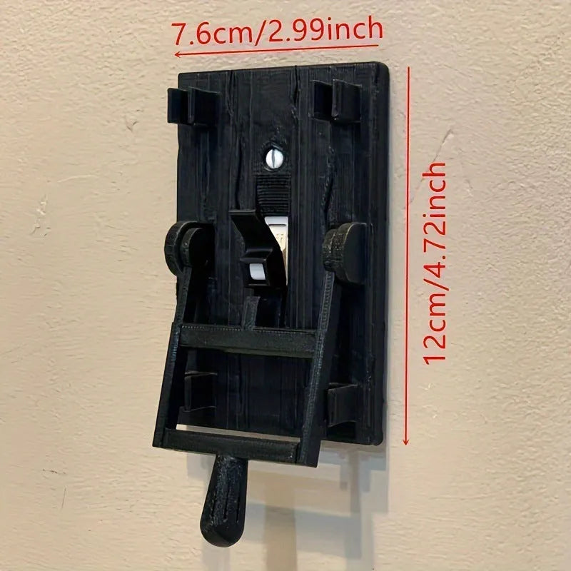 Retro-style decorative wall switch plate with holiday design, showing American standard size and mechanical switch.