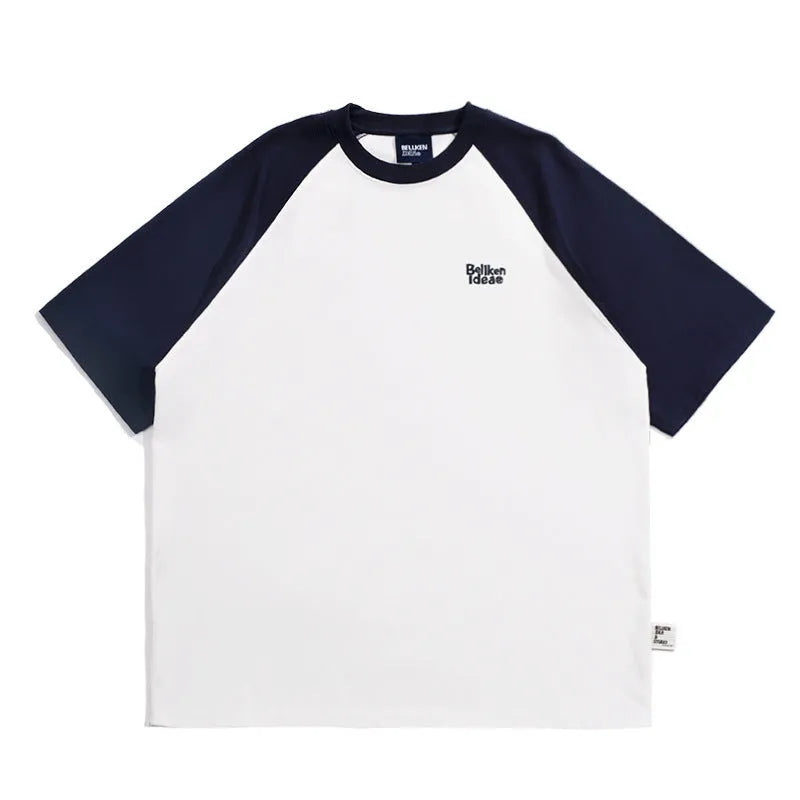 Men's Japanese junior raglan sleeve t-shirt in blue, green and grey colours
