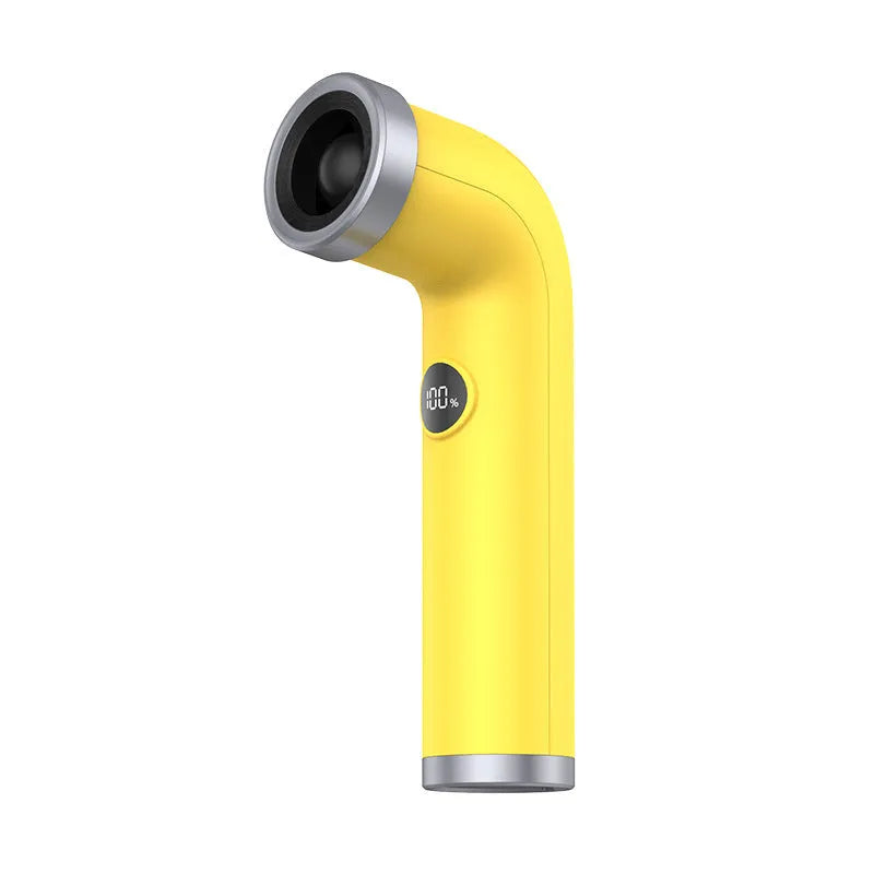 Creative Fashion bladeless mini fan in apricot colour with high-speed turbine design.