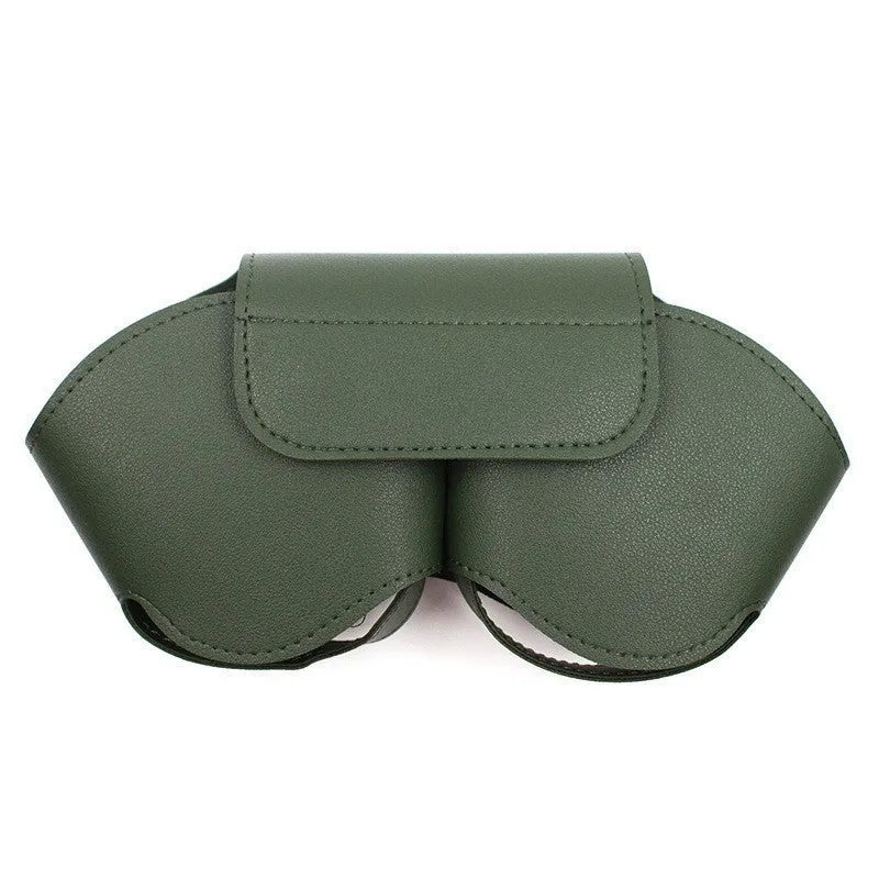 AirPods Max protective case in PU leather, shown in available colours: black, red, white, green, and blue.