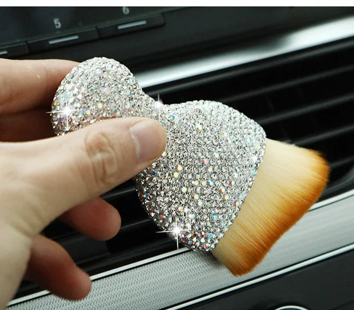 Car interior soft cleaning brush with PVC bristles in white, pink, and black colour options