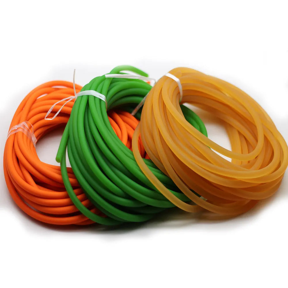 Solid fluorescent latex slingshot rubber band 2mm to 8mm thick round leather high resilience projectile toy fishing slingshot