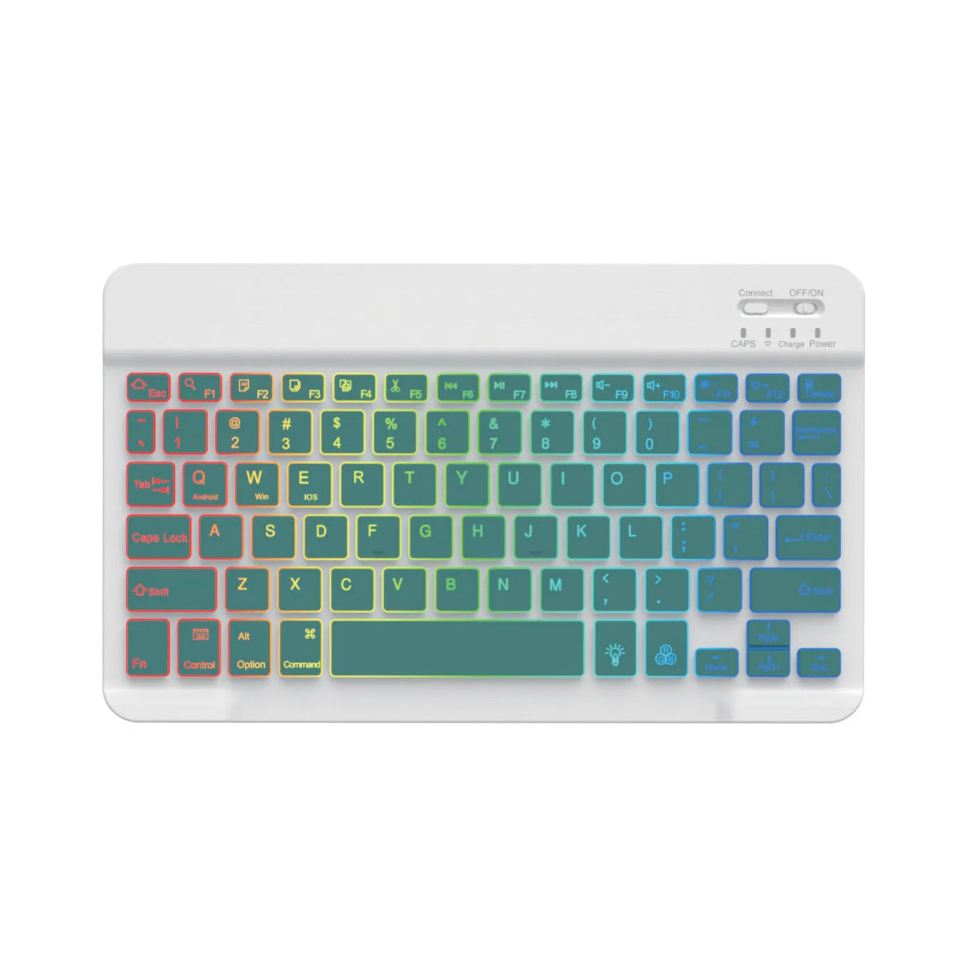 10-inch Bluetooth backlit keyboard with colourful light options for tablets