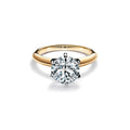 Women's silver ring with electroplated gold, rose gold, or platinum finish, 2 carat or 50 point style, size 6 7 8