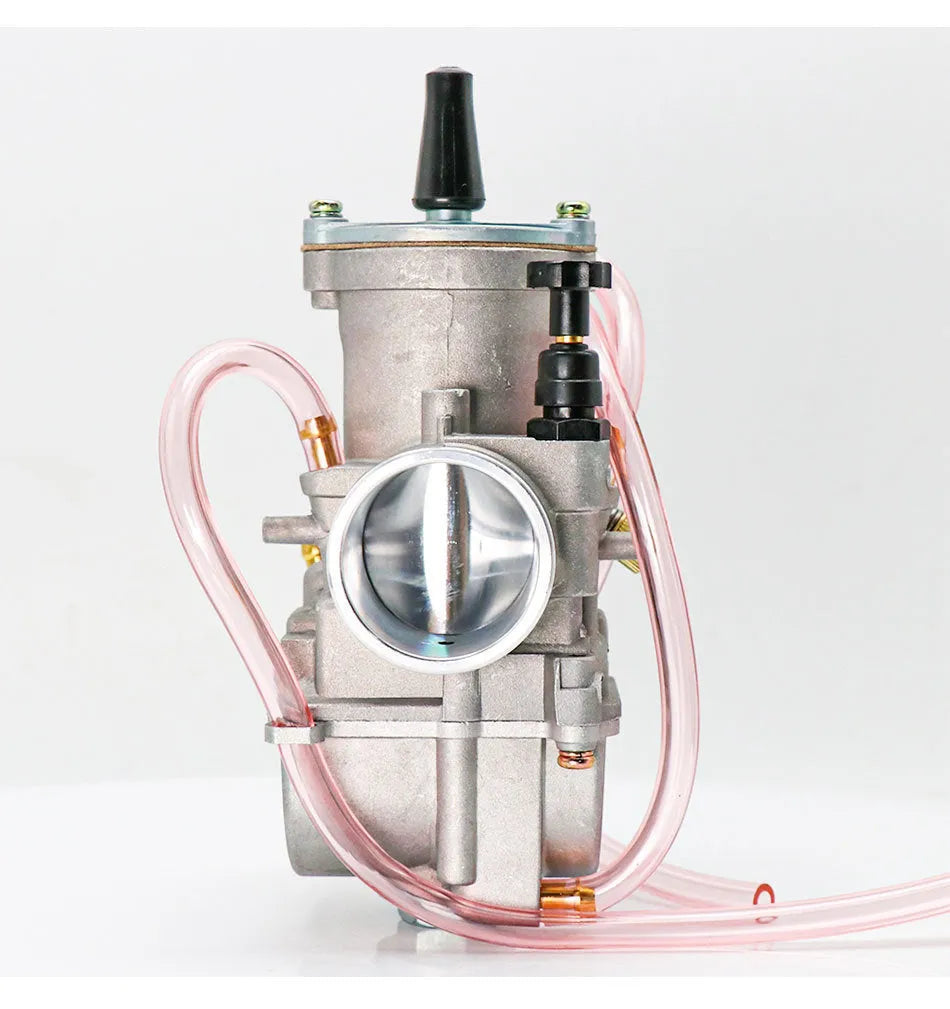 Sandblasted PWK motorcycle carburetor kit with multiple bore sizes for engine tuning