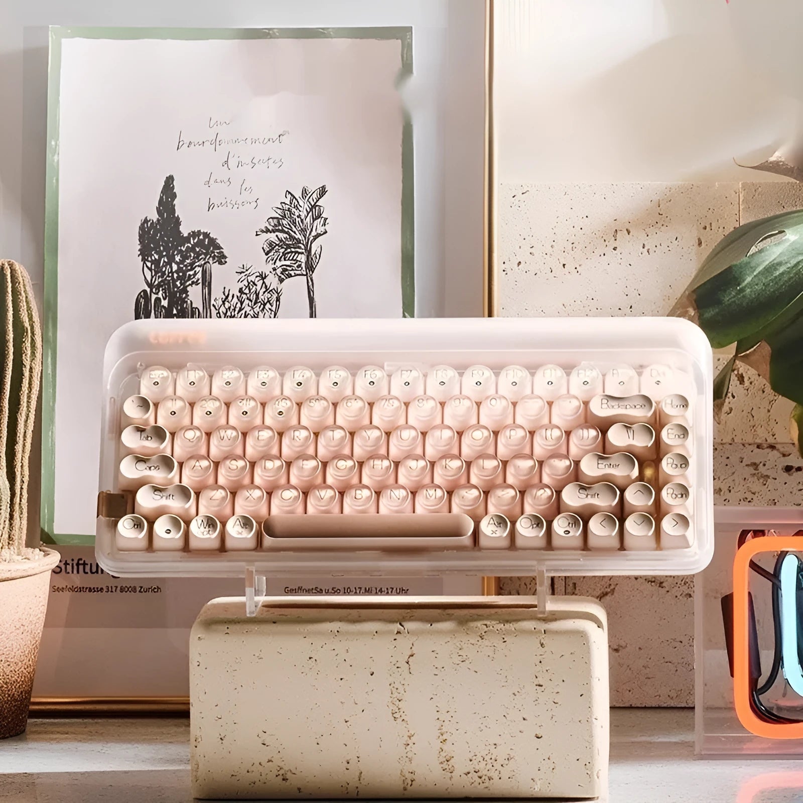 Liquid Foundation wireless mechanical keyboard with 84 keys, mouse, pickup light, and calculator