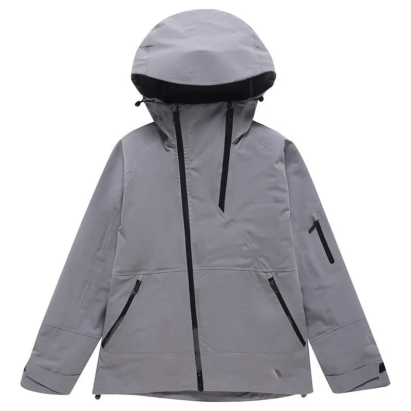 Thin black windproof waterproof double plate ski suit for men and women