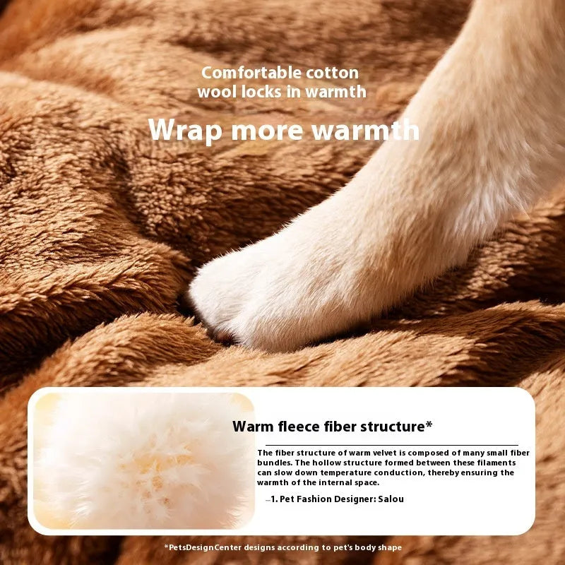 Small dog cave bed with three-dimensional bear design, jacquard pea velvet, and removable nest in various colours.