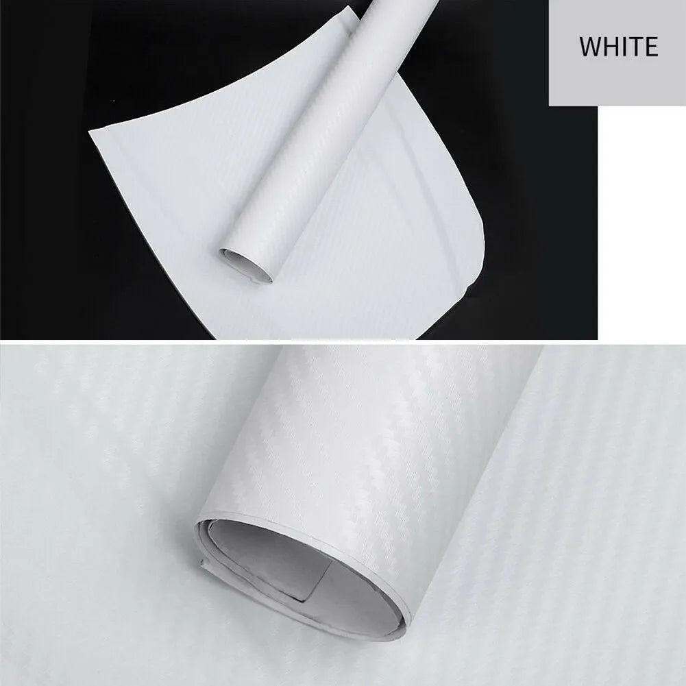 Roll of 3D carbon fibre car sticker in multiple colour options for vehicle interior and exterior decoration
